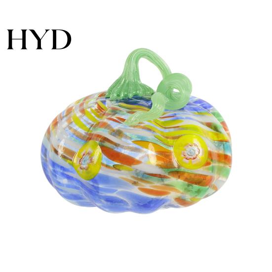 Pumpkin Ornament Mini Hand Blown Glass Ornament, Collectible Thanksgiving Halloween High-quality Faux Crystal Hanging Decoration for Fall, Harvest