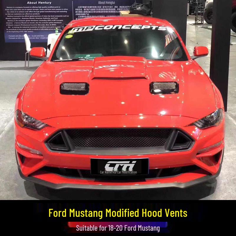 18-23 Ford Mustang Custom Dry Carbon Hood Vents Replacement