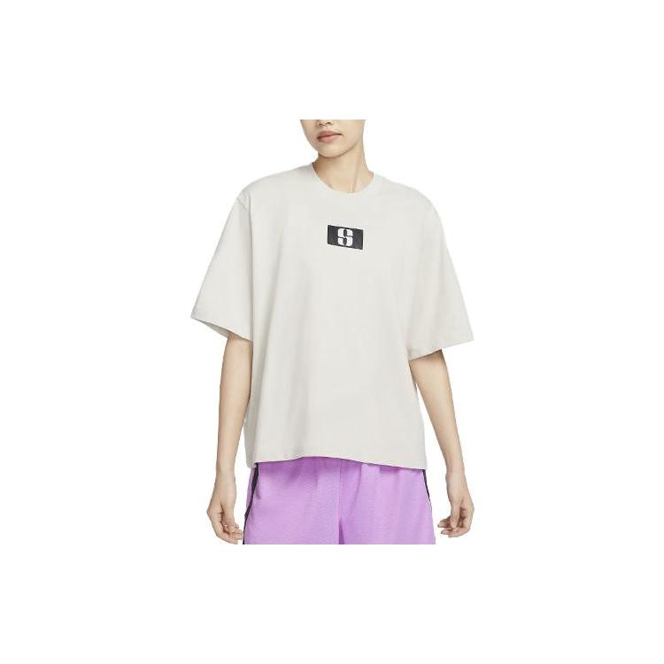 New Nike Drop Shoulder Sleeve T-Shirt Women's Ivory White FJ2701-072