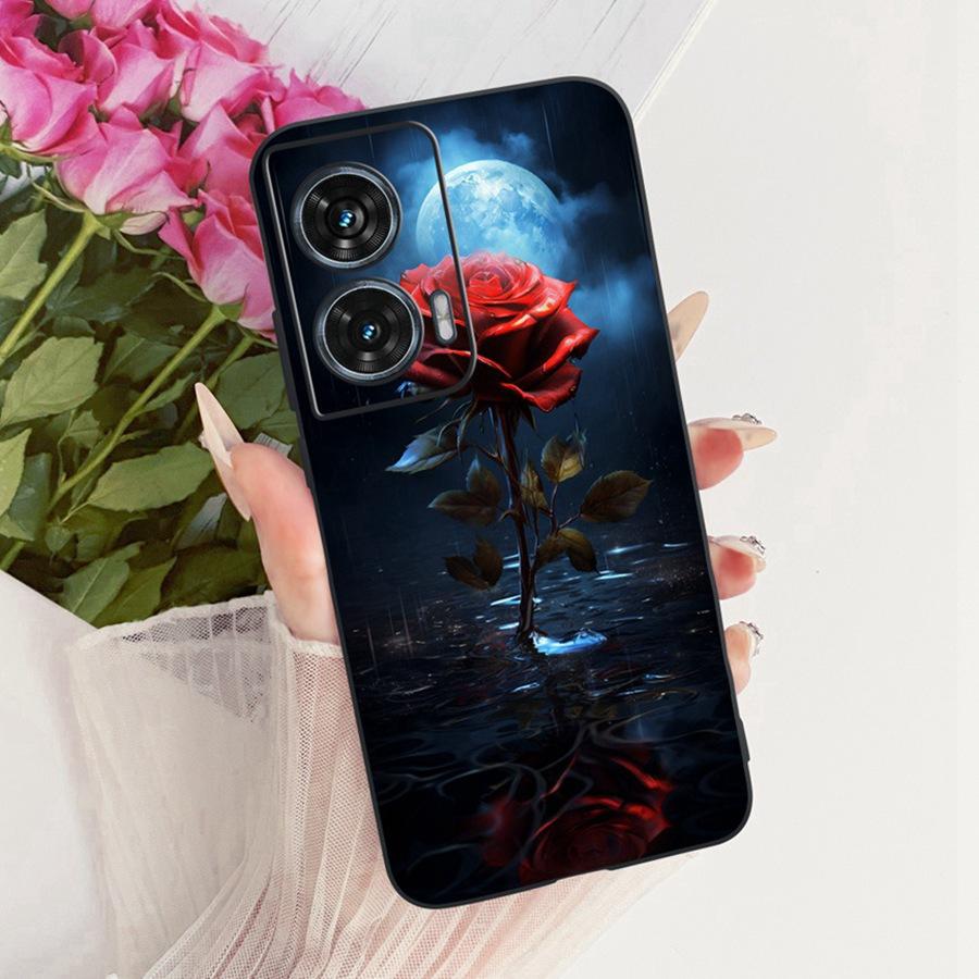 For Motorola Edge 50 Fusion Case XT2429-1 Soft TPU Flower Protective Phone Cases For Motorola G96 motog96 5G Fundas Cover Coque