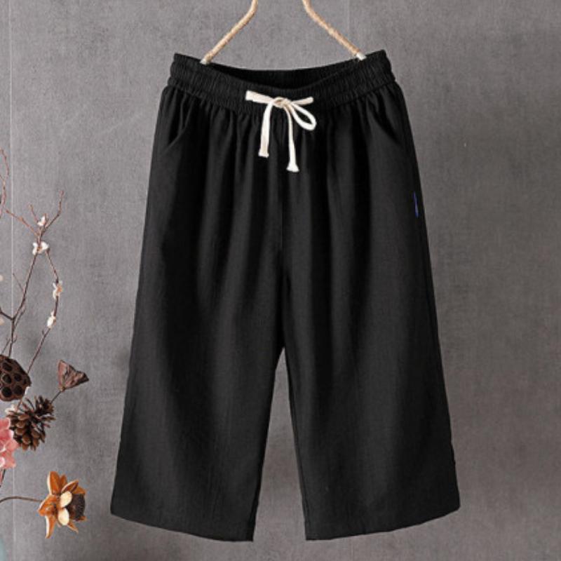 JKASHDK Damemote Uformelt ensfarget trykk sportsshorts med høy midje