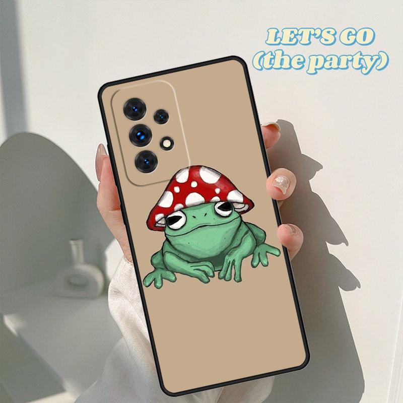 mushroom frog Cartoon phone case For Samsung Galaxy A42 A31 A40 A51 A71 A32 A80 A91 A52 A72 A73 A20e A21S A50 A70 A11 A12 Cover