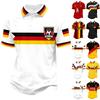 Unisex Loose Fit Casual Short Sleeve Polo Shirt Featuring Germany Flag Stripes and Football Emblem Design Suitable for Everyday Wear