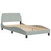 Bed Frame without Mattress  Hanko  Light Grey 100x200 cm Velvet