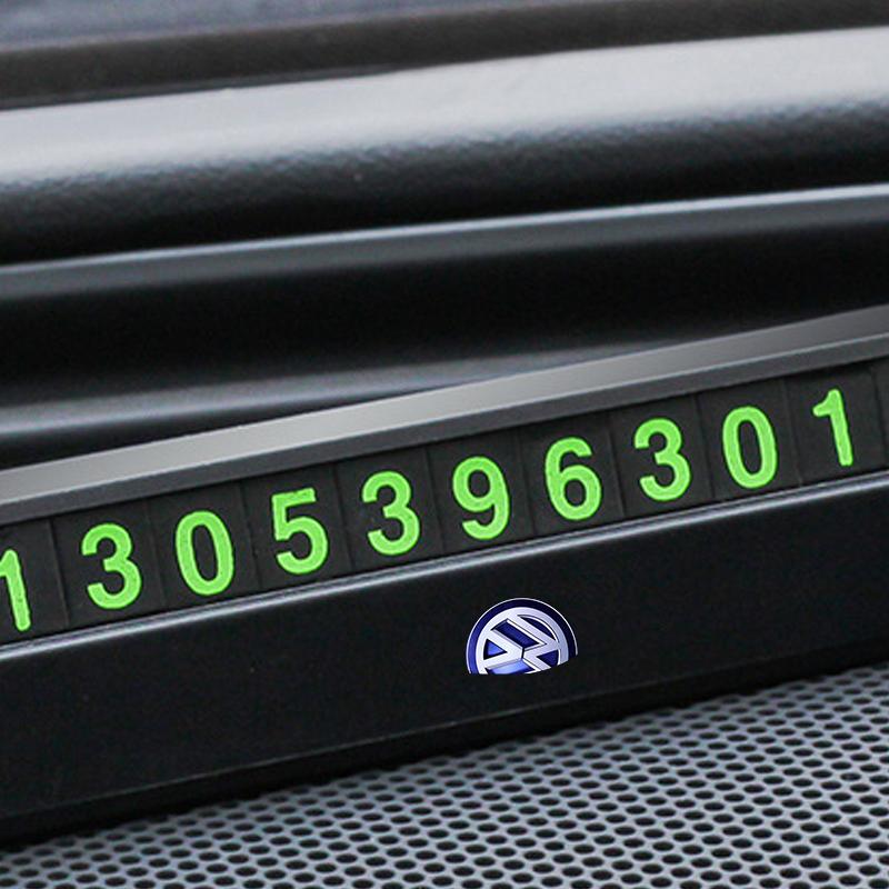 Car Temporary Parking Card Phone Number Card Plate For VW Volkswagen Golf Polo Passat Touran Jetta Accessories Car Styling