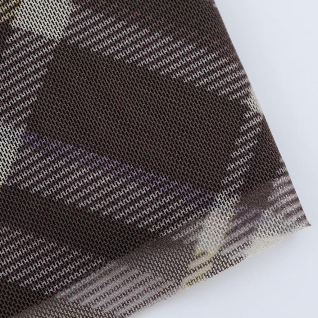 2025 Spring Women's Slim Plaid Silk Sarong Skirt with Button Details