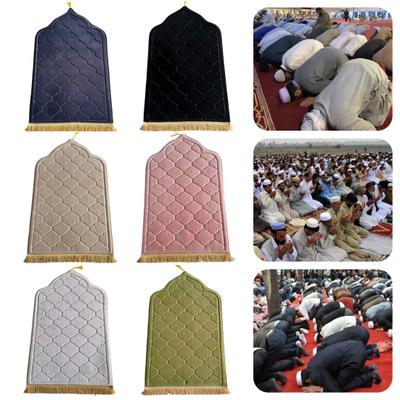Tapete de oração islâmico engrossado tapete de chão antiderrapante tapete de oração para crianças homens mulheres testa joelhos ramadan eid presente