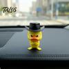 Cadeau Drôle pour Amis Canard en Colère Figurine de Bureau, Décoration de Bureau Jaune Imprimée en 3D avec Petit Chapeau de Cowboy en Résine, Petit Animal Ornement Maison