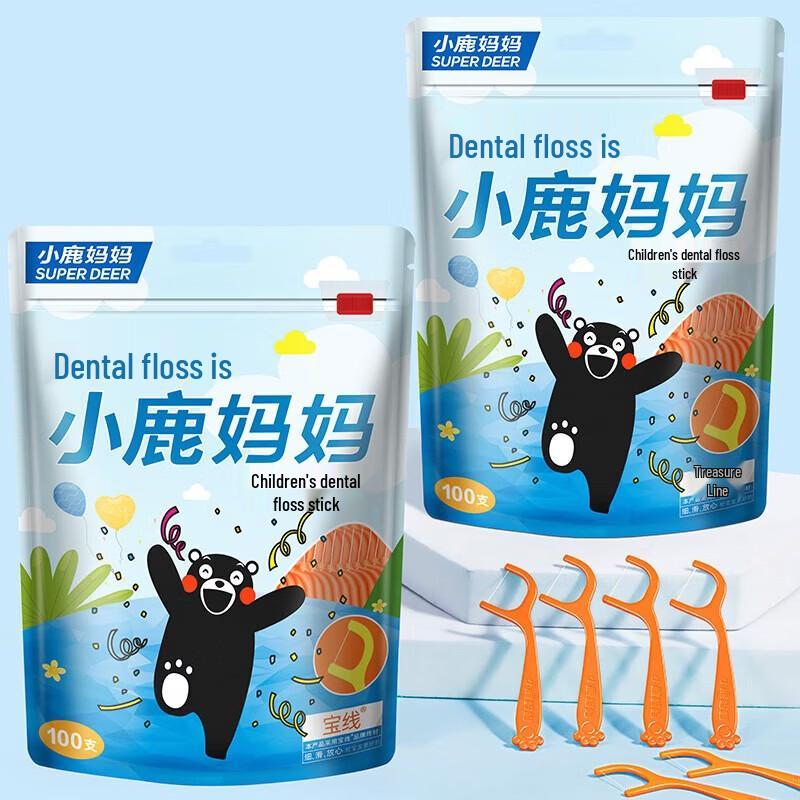 FAWNMUM Kids Dental Floss Sticks