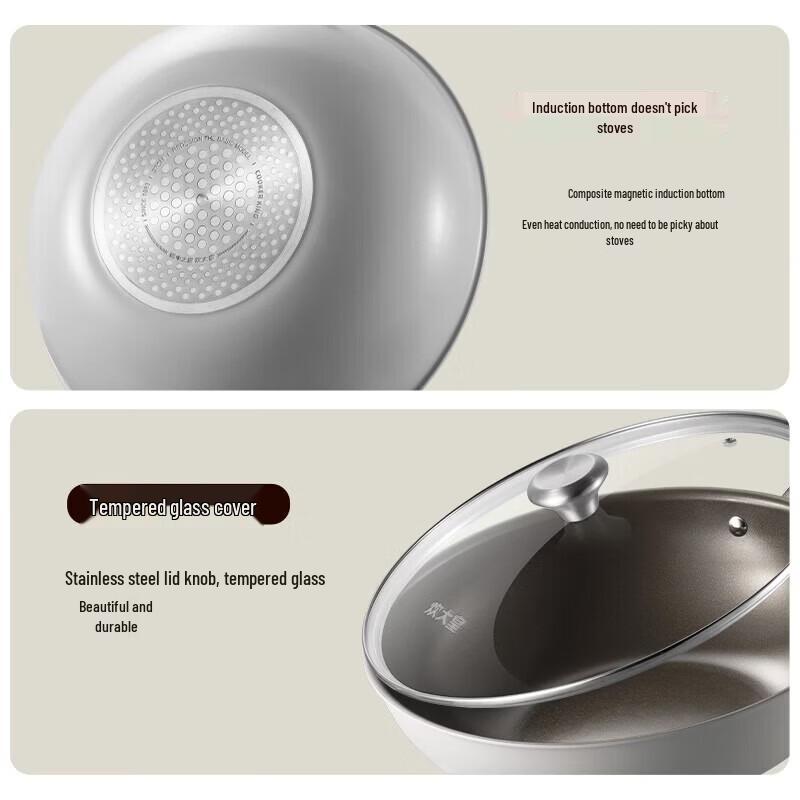 COOKER KING Titan-Keramik Antihaft Flachboden Wok