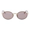 Prada Original design metallic acetate oval sunglasses women's purple
