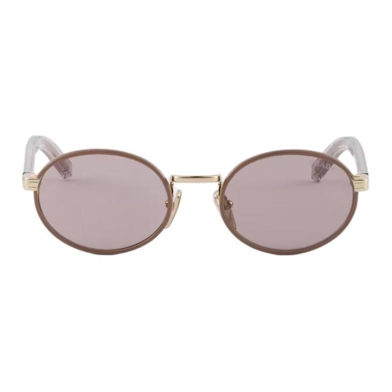 Prada Original design metallic acetate oval sunglasses women's purple