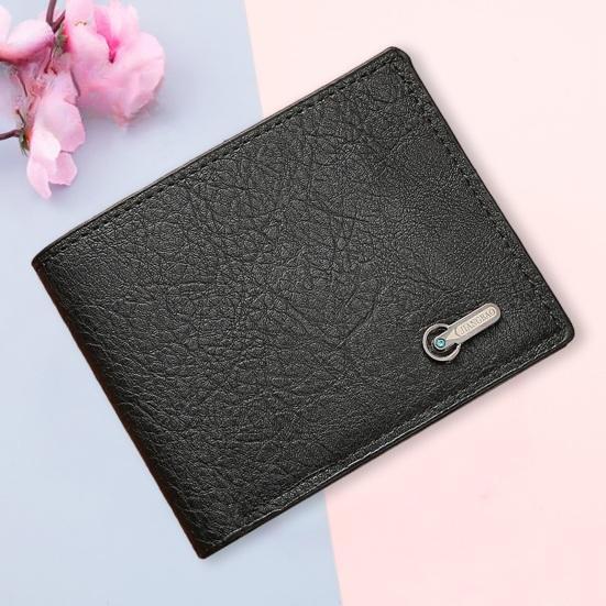 Herren Geldbörse Kunstleder Einfarbig Vintage Große Kapazität Mehrere Fächer Tragbar Faltbar Münzfach Aufbewahrung Geldbörse Karte Erwachsener Sex Wear CLE