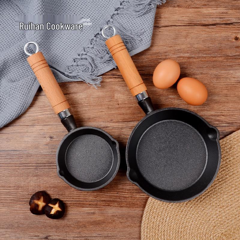 Mini Cast Iron Splash Guard Egg and Dumpling Frying Pan