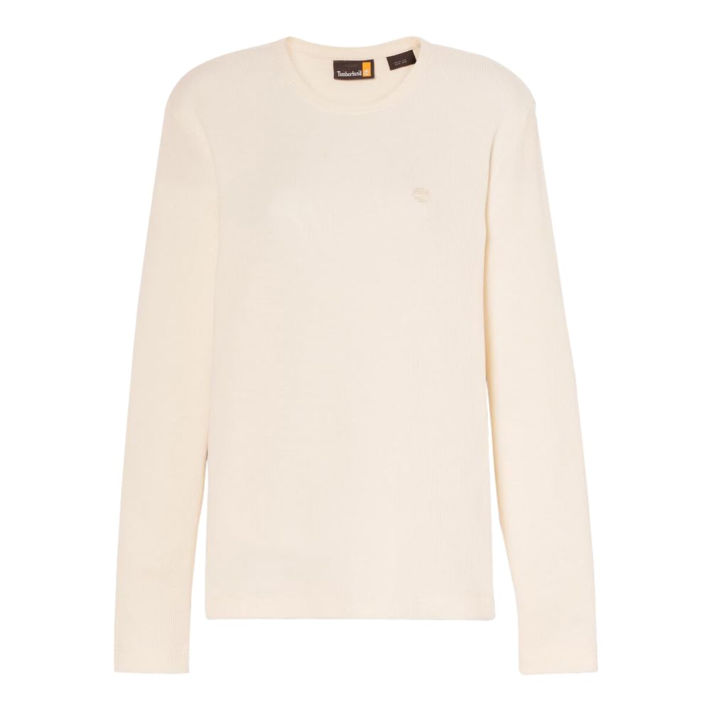 

Timberland Women s Long Sleeve Waffle T-Shirt, White Smoke, Size S (TB0A6187V041)