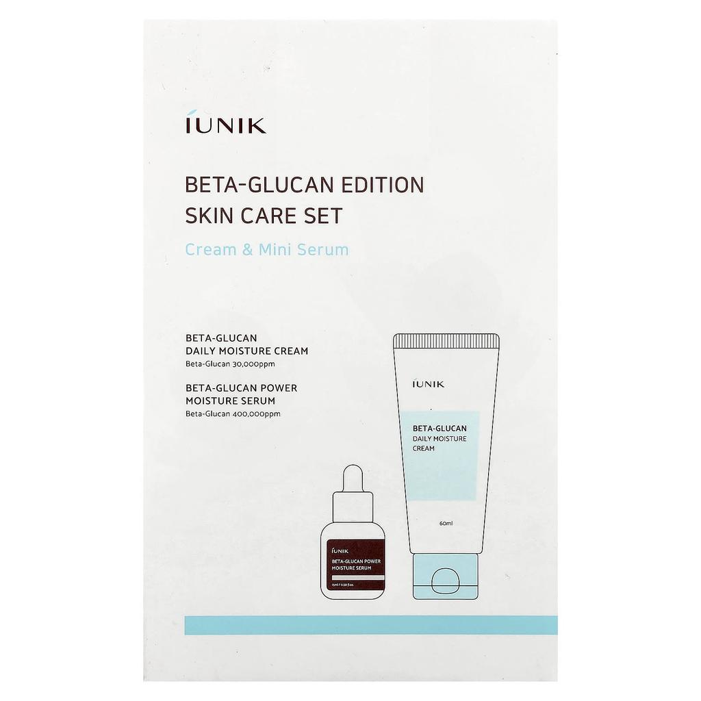 Beta Glucan Edition Skin Care Set, Cream and Mini Serum, 2-piece set