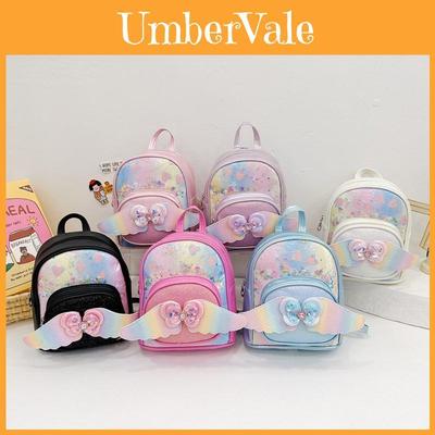 Childrens Cute Bowknot Wings Princess Backpack With Pu Material For Kindergarten Girls