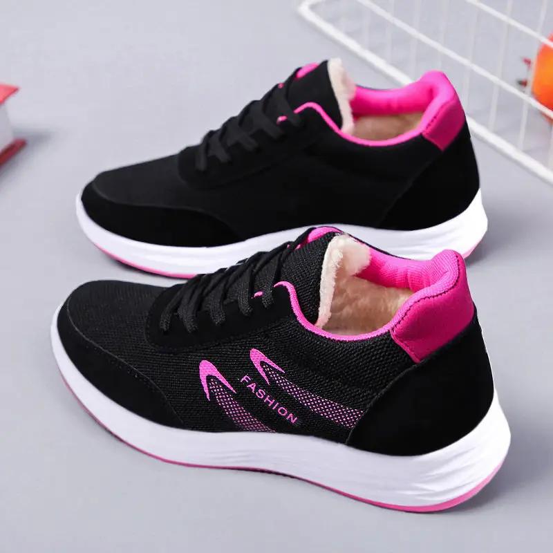 Fashion Running Shoes Women Sport Shoes Outdoor Lace-up Platform Sneakers Air Mesh Breathable Walking Jogging Gym Trainers