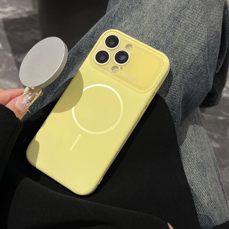 iPhone 17 Pro Max Dünne Magnetische Ring Hülle, Großes Fenster, Silikon, Vollständiger Schutz für Apple 16 Pro