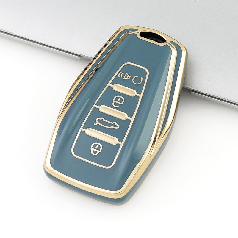 Gold Edge Fashion TPU Auto Shell Holder Bag For Geely Coolray Atlas Boyue NL3 Emgrand X7 EX7 SUV GT GC9 Borui Car Key Cover Case