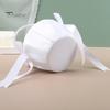 Wedding Flower Girl Basket Satin Bowknot White Basket with Faux Pearl Handle Hand Held Wedding Basket for Ceremony Party Decor