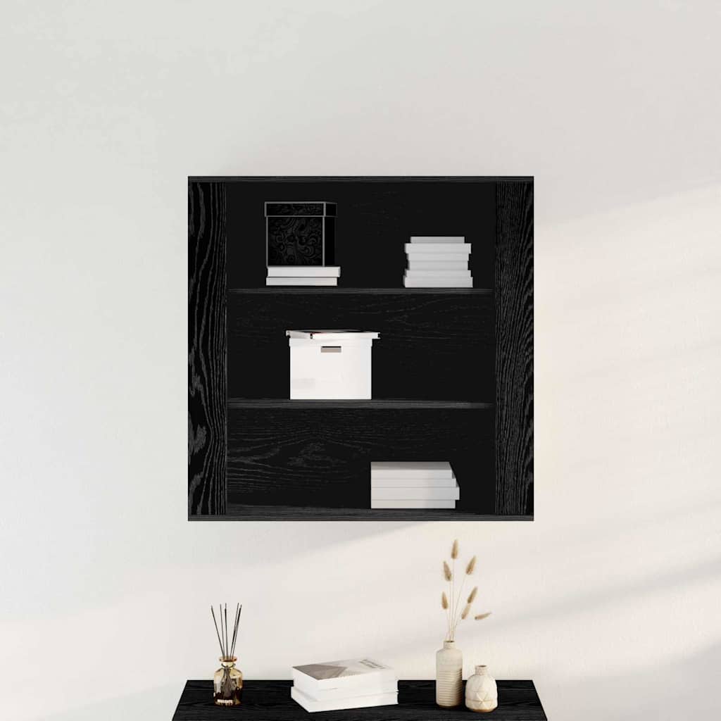 Wall Cabinet Black Oak Effect 80 x 33 x 80 cm Engineered Wood