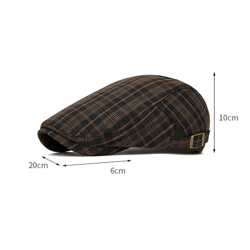 Spring Summer Thin British Plaid Beret Men Women Retro Forward Cap Outdoor Sunscreen Breathable Cap