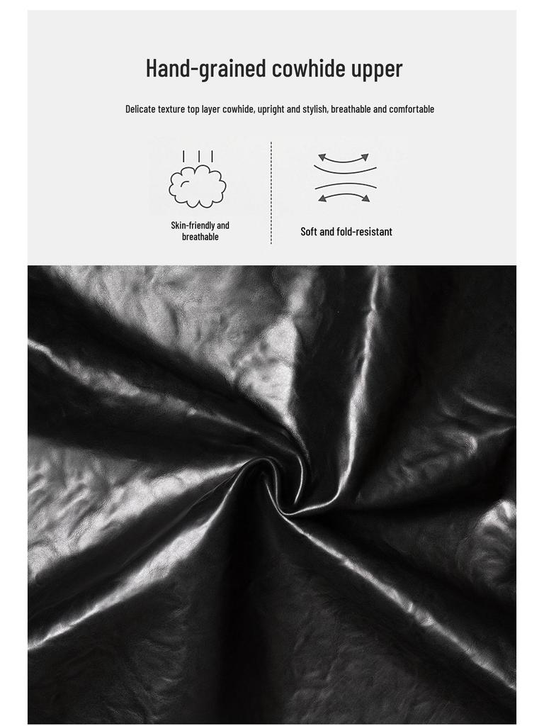 2025 New Men's High-Top Sporty Casual Leather Lace-Up Shoes