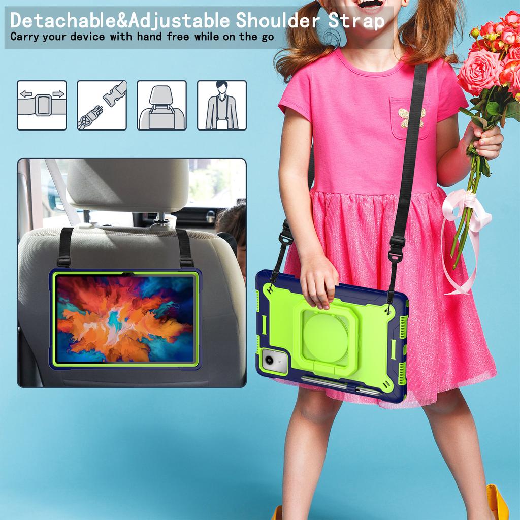 Rotating Stand Case for Lenovo Idea Tab K11 Gen2 Xiaoxin Pad 11 2025 2024 M11 TB336FU 336ZU 335FC 331FC 330XU Handle Grip Cover