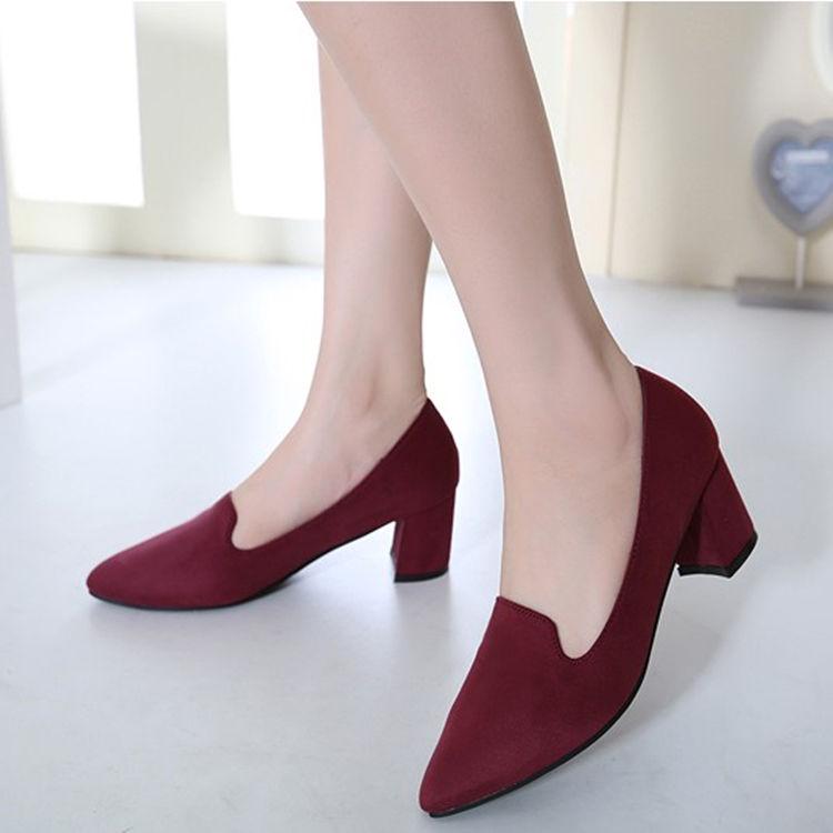 Buy Women Pointed Toe Suede Shoes Low 