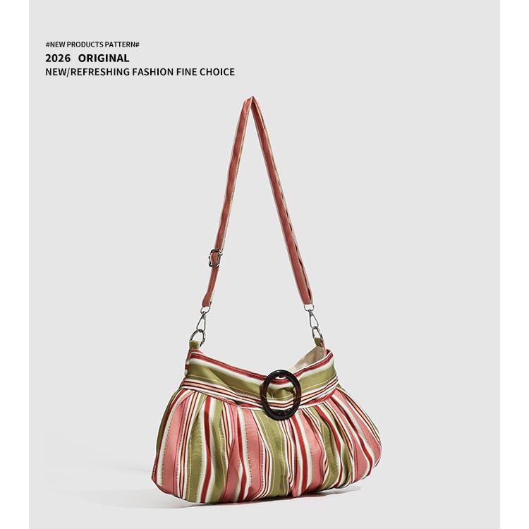 Gekreukelde Tas - Een Kleine, Niche, Verfijnde, Eenvoudig Geplooide, Retro Single-shoulder Dames Tas