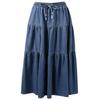 Gonna di Jeans di Cotone a Vita Alta e Linea ad A