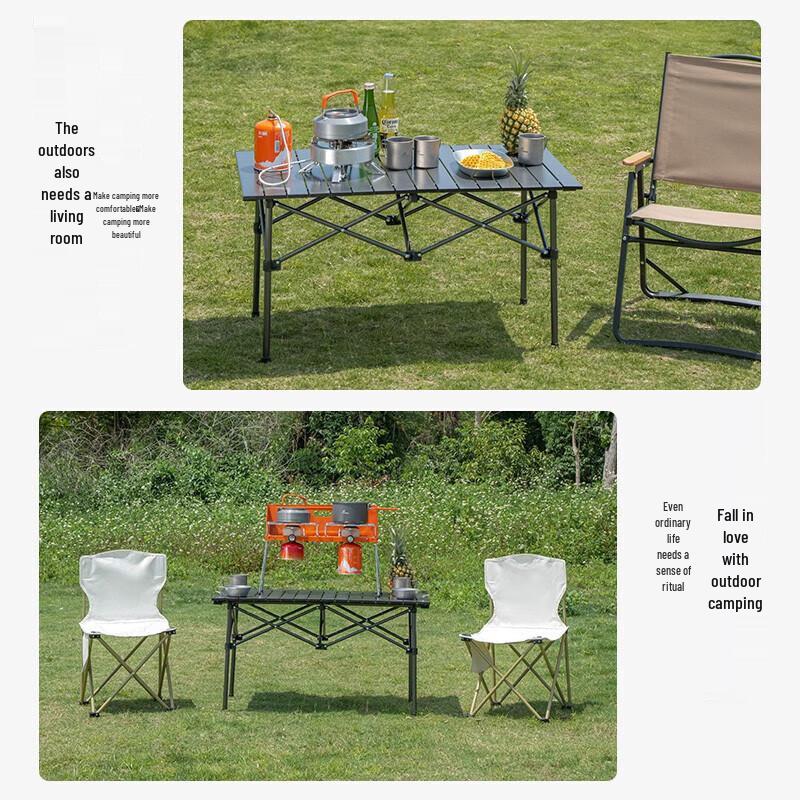 Outdoor Aluminum Roll-Up Folding Table