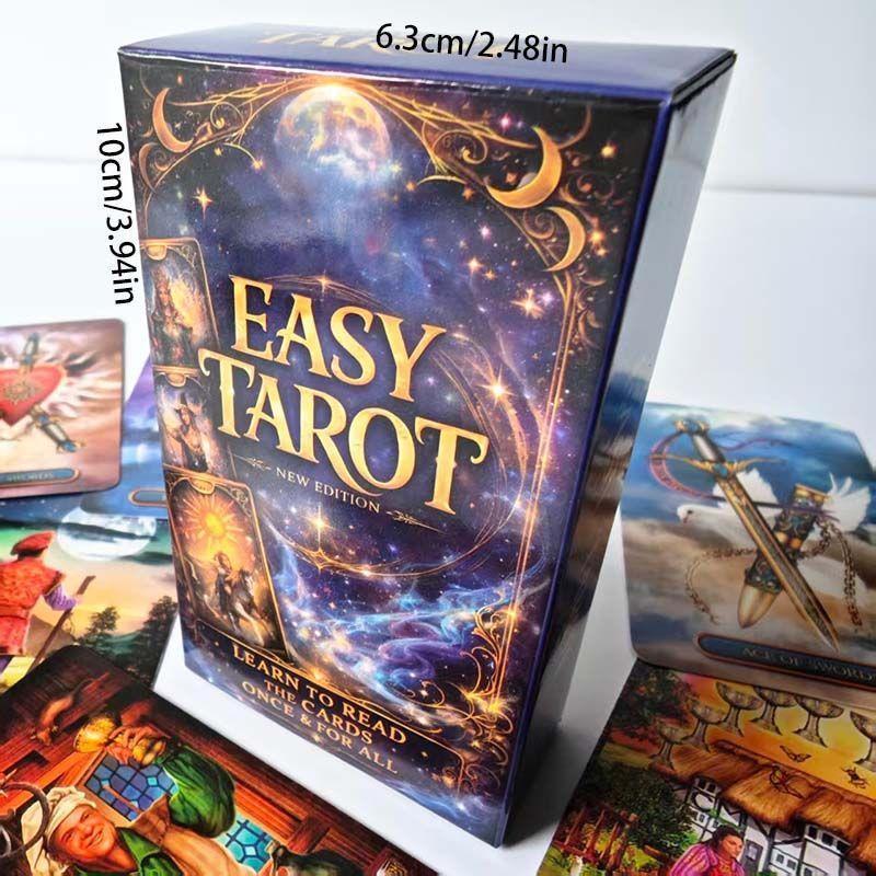 Einfaches Tarot-Deck X- 10,3*6cm 78 Stück Anfängerfreundliche Tarotkarten Divination, Meditation und Selbstfindung