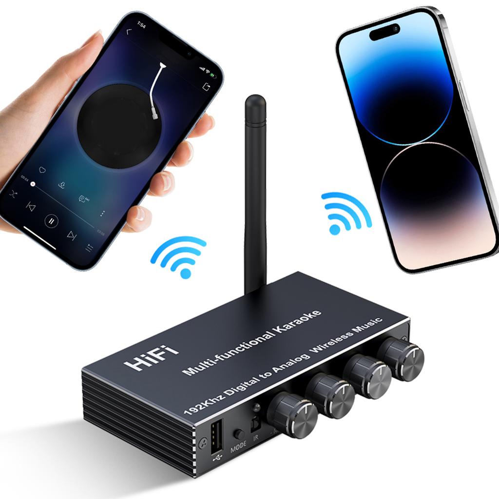 Bluetooth 5.4 Audio Receiver Adapter 3.5mm Aux R/L Wireless Stereo Receiver Transmitter with IR Remote Control U Disk Adapter