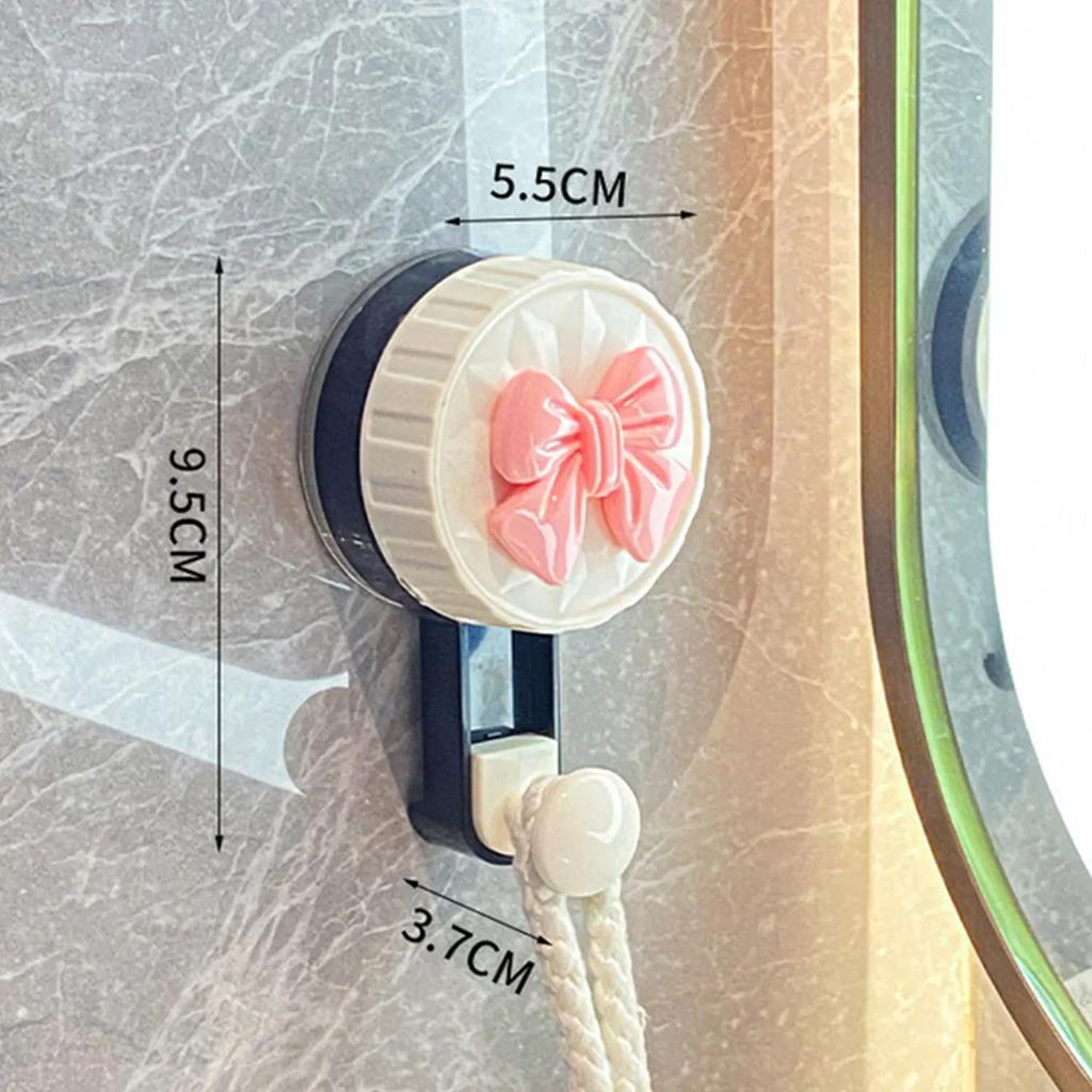 1 Saugnapfhaken mit Schleife, bohrfrei, starke Haftung, Bademantelhandtuch-Badezimmerhaken, Schlüsselhalter für die Verandawand, Universalhaken