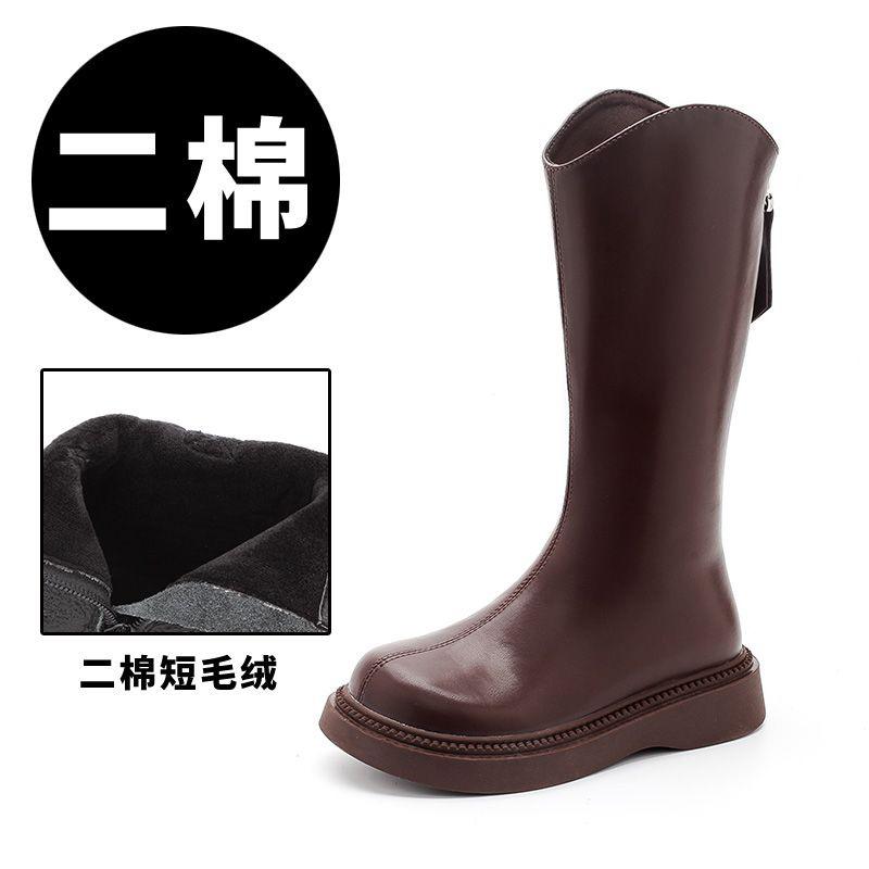 

Девочки сапоги 2025 новые осенне-зимние сапоги детские кожаные сапоги сапоги ботинки-мартенсы высокие бархатные сапоги принцессы 38