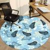 1pc Butterfly FloralChair Carpet for Office, Indoor Non-Slip Washable Polyester Fiber Carpet, Mat For Office, Machine Washable