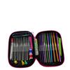 22-Piece Colorful Aluminum Crochet Hook Set with Leather Case