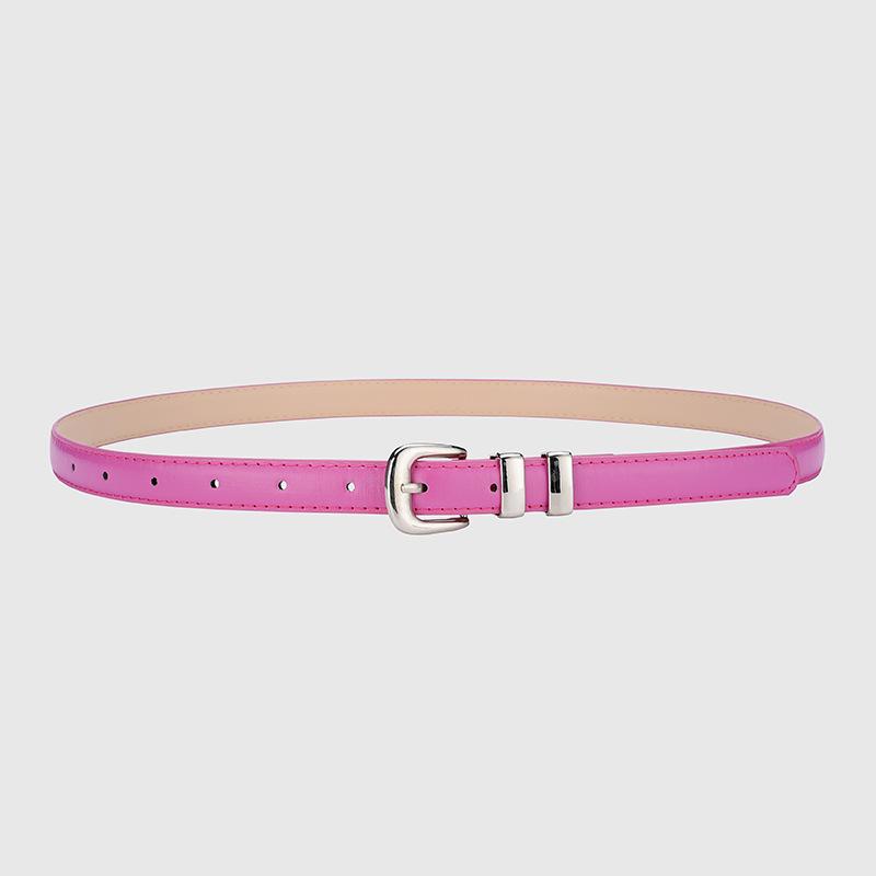 Women's Silver Buckle Thin Leather Waist Belt: Versatile, Stylish, & Casual