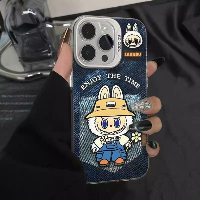 

Серебристый джинсовый защитный чехол для Apple 17PRO16plus/13/12/11/14plus 15Pro