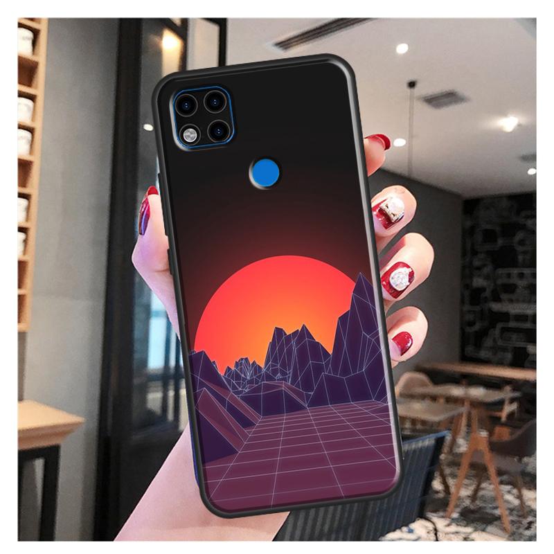 80S Vaporwave Retro Synthwave Západ slunce Pouzdro Pro Xiaomi Redmi Note 10 Pro Note 9 Pro Note 11 Pro 8T 9S 10S 10 9A 9T 9C Kryt Pouzdro