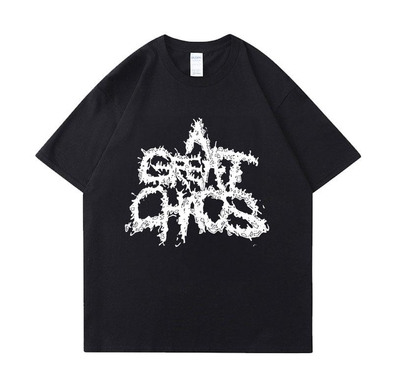 

Ken Carson A Great Chaos Spellout Graphic T-shirt Men s Clothing Vintage Hip Hop Tee Shirt Unisex 100% Cotton T Shirt Streetw... S разноцветный