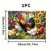 1Pcs Rooster Rubber Drying Mat With Retro Coffee Tableware For Coffee Shop Kitchen Carpet Tableware Durable Diatom Mud Table Mat Pet Coffeeware Mat