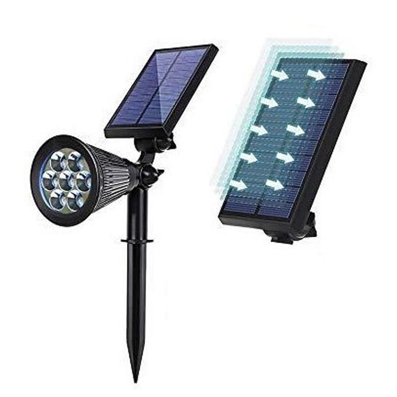 Ground Light Colorful ABS with Double Rotatable Joint Solar Spotlight for Outdoor Courtyard Garden