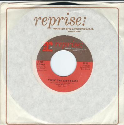 Płyta 7-calowa TRINI LOPEZ - Takin' The Back Roads / Your Ever C 0536 Reprise Records 1966 USA Latynoska Używana