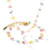 Summer Fashion Colorful Natural Stone Beaded Necklace Bracelet Set Elegant Light Luxury Jewelry Accessories