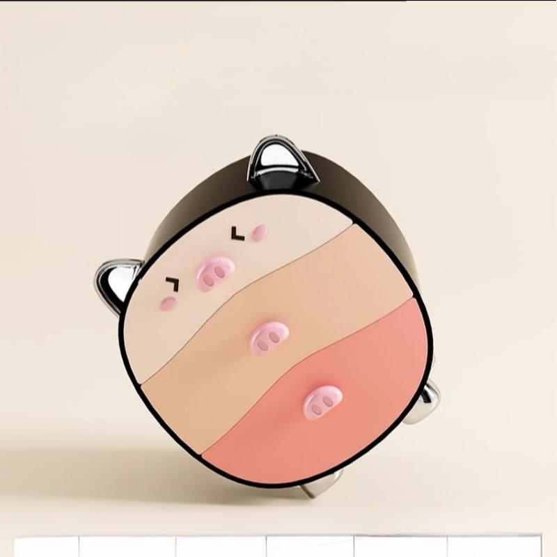 Cute Pig Desktop Storage Box Organizer Cute 2 Drawer Office Work Gadgets Hair Accessories Hairband Hairpin Desk Organizer Racks