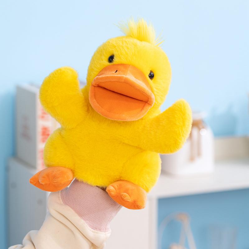 Großmaul Marionettenpuppe Plüschtier gefüllt Tier Schaf Gelbe Ente Weiche Spielzeuge Geschichtenerzählen Rollenspiel Requisiten Handpuppe Geschenke