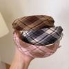 JK Fresh Plaid Headband: College Style, Korean Influencer Favorite, Versatile Non-Slip Women’s Headwear
